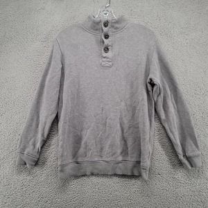 Covington sweater Men's Small button up mock neck‎ pull over sweater ribbed gray